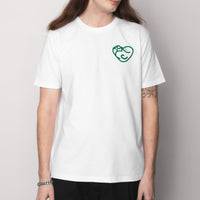 Kråkhjärta i malmögrönt | Vit | T-shirt